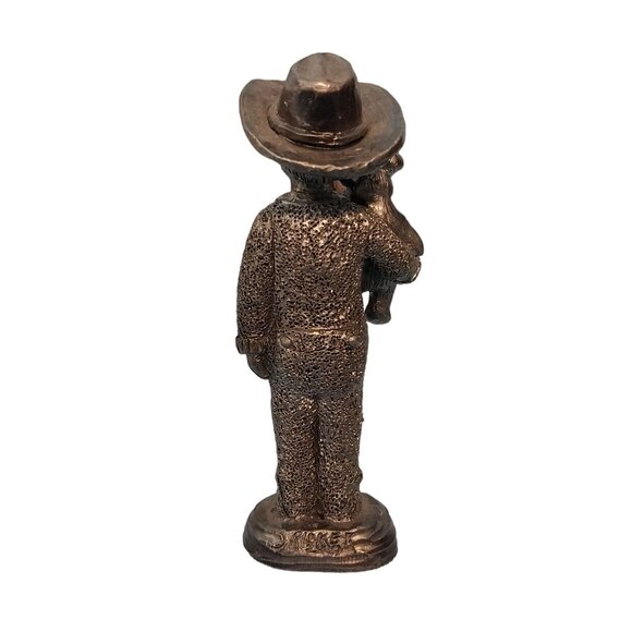 Michael Ricker Signed Pewter Little boy Sheriff Costume With Teddy Bear Statue - Picture 2 of 5